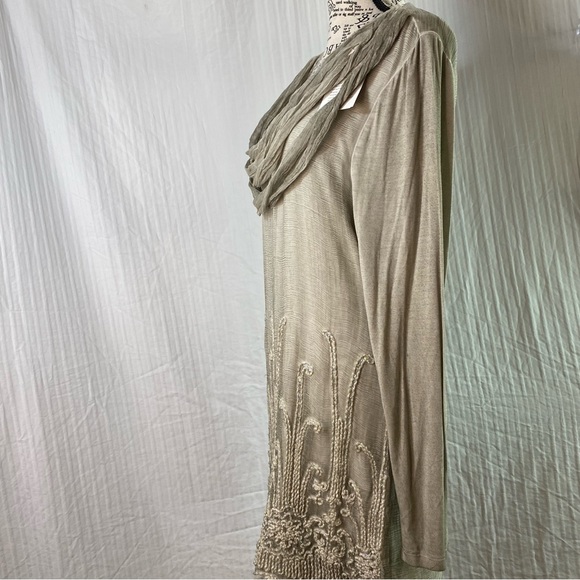 Soft Surroundings NWT sz L Silk Beaux Arts Tunic Taupe - Picture 7 of 13
